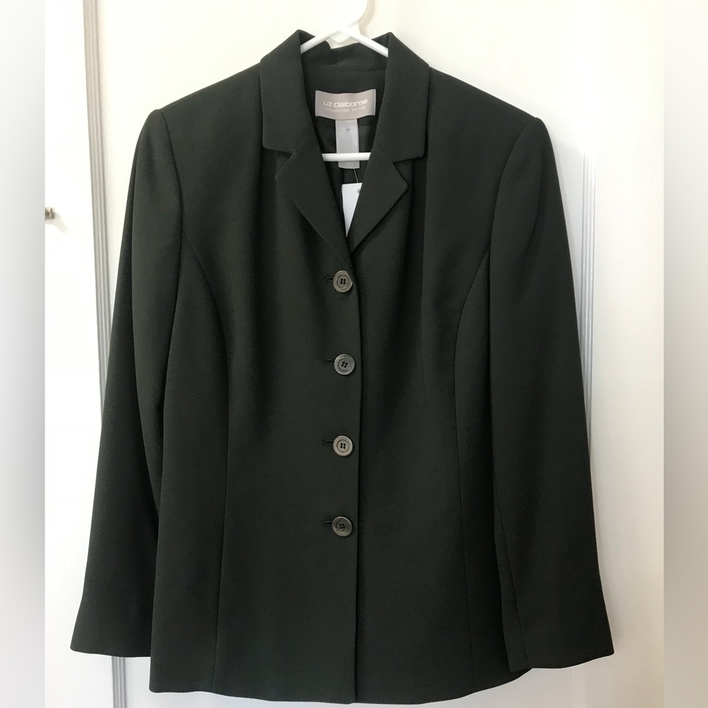 Liz Claiborne Suit Jacket Size 10 petite in hunter green